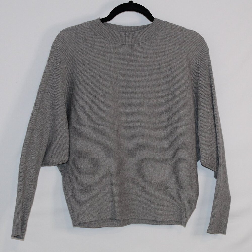Favlux Fashion gray ribbed dolman sleeve pullover sweater M‎